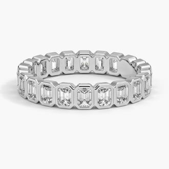 Bezel Emerald-Cut Eternity Lab Diamond Ring (1 1/2 ct. tw.) in 18K White Gold