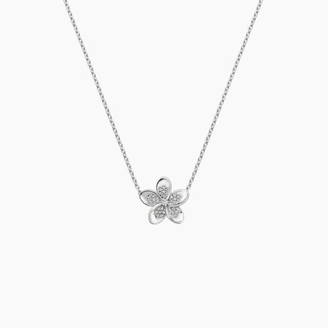 Plumeria Lab Diamond Necklace (1/8 ct. tw.)