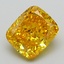2.44 Ct. Fancy Vivid Yellow Cushion Lab Grown Diamond