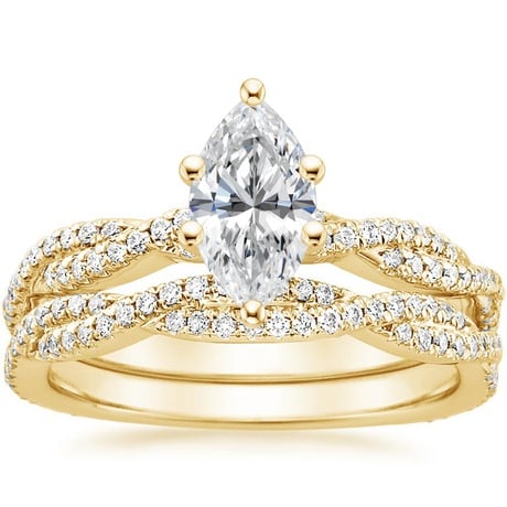 18K Yellow Gold Petite Luxe Twisted Vine Bridal Set (1/2 ct. tw.)