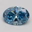 1.55 Ct. Fancy Vivid Blue Oval Lab Grown Diamond