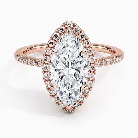 14K Rose Gold Cambria Halo Diamond Ring