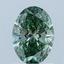 1.08 Ct. Fancy Vivid Green Oval Lab Grown Diamond