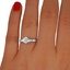 The Leann Ring, smallzoomed in top view on a hand