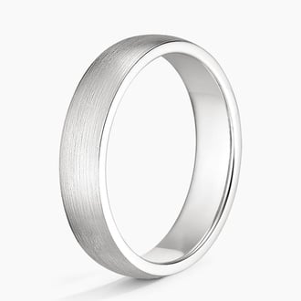 Matte Comfort Fit 5mm Wedding Ring in Platinum