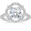 18K White Gold Fleur Diamond Ring, smalltop view