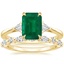 18K Yellow Gold Trillion Three Stone Diamond Ring with Versailles Diamond Ring (2/5 ct. tw.)