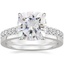 18KW Moissanite Sienna Diamond Ring (2/5 ct. tw.) with Petite Quattro Diamond Ring, smalltop view