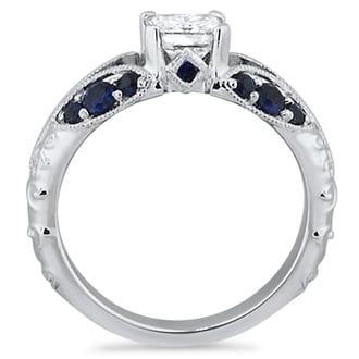 Custom Sapphire Accent Split Shank Ring
