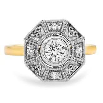 Custom Two-Tone Vintage Inspired Celtic Knot Diamond Ring