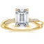 18K Yellow Gold Petite Twisted Vine Hidden Halo Pavé Diamond Ring, smalltop view