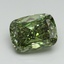 5.29 Ct. Fancy Vivid Green Cushion Lab Grown Diamond