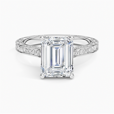 Platinum Grove Perfect Fit Engraved Diamond Ring (1/10 ct. tw.)