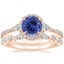 14K Rose Gold Luxe Aria Halo Diamond Ring with Versailles Diamond Ring (3/8 ct. tw.)