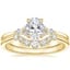 18K Yellow Gold Nadia Diamond Ring with Aria Contoured Diamond Ring