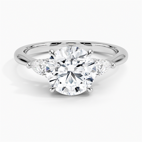 Platinum Petite Opera Three Stone Diamond Ring (1/4 ct. tw.)