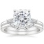 18KW Moissanite Tapered Baguette Diamond Bridal Set, smalltop view