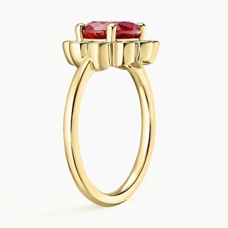 Elizabeth Taylor Lab Ruby and Lab Diamond Halo Ring (1/3 ct. tw.)