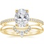 18K Yellow Gold Liana Diamond Ring with Lunette Diamond Ring