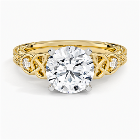 14K Yellow Gold Aberdeen Celtic Diamond Ring