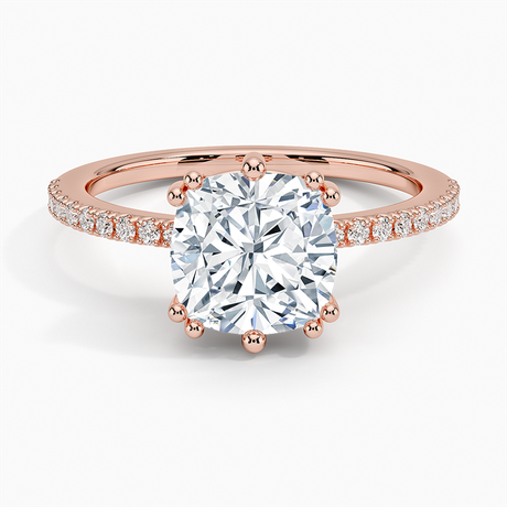 14K Rose Gold Luxe Kalina Hidden Halo Diamond Ring