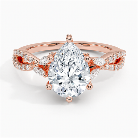 14K Rose Gold Adorned Luxe Willow Diamond Ring (1/3 ct. tw.)