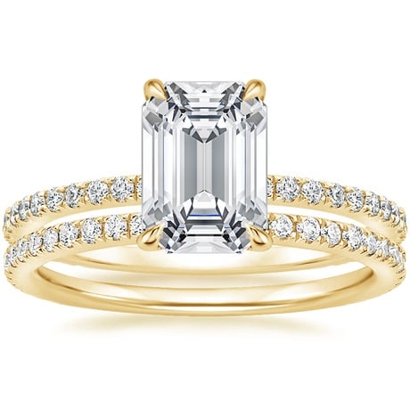 18K Yellow Gold Demi Diamond Ring with Luxe Ballad Diamond Ring