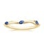 18K Yellow Gold Willow Contoured Ring With Sapphire Accents, smalltop view