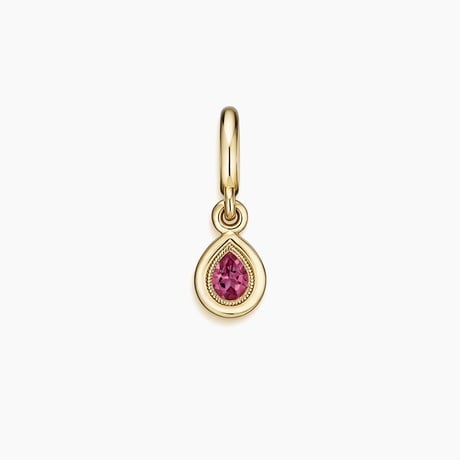 Pear Pink Tourmaline Milgrain Bezel Charm