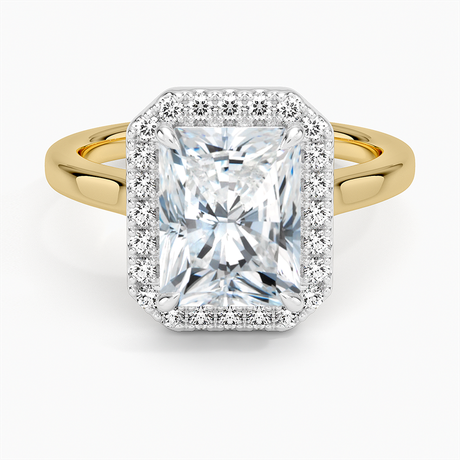 Julia Mixed Metal Halo Diamond Ring