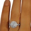 The Alamea Ring, smallzoomed in top view on a hand