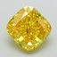 3.08 Ct. Fancy Vivid Yellow Cushion Lab Grown Diamond