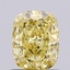 0.87 Ct. Fancy Intense Yellow Cushion Lab Grown Diamond