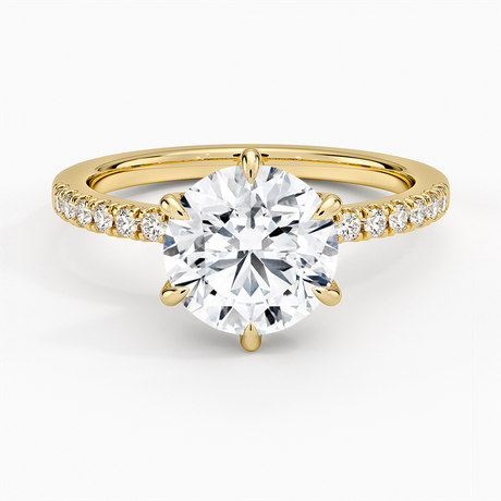 18K Yellow Gold Bliss Six-Prong Diamond Ring (1/6 ct. tw.)