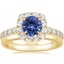 18K Yellow Gold Estelle Diamond Ring (3/4 ct. tw.) with 2mm Comfort Fit Wedding Ring