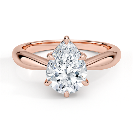 14K Rose Gold Thea Tapered Solitaire Diamond Ring