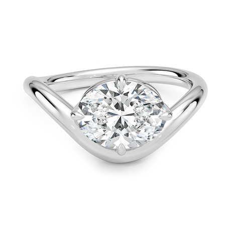 18K White Gold Silhouette Solitaire Ring