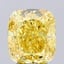 3.22 Ct. Fancy Vivid  Yellow Cushion Lab Grown Diamond