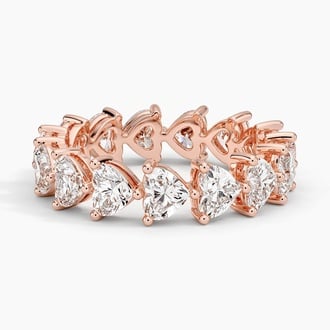 Heart Shaped Eternity Lab Diamond Ring (3 ct. tw.) in 14K Rose Gold