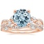 14KR Aquamarine Luxe Willow Diamond Ring (1/4 ct. tw.) with Luxe Winding Willow Diamond Ring (1/4 ct. tw.), smalltop view