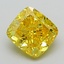 2.43 Ct. Fancy Vivid Yellow Cushion Lab Grown Diamond