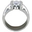 Wide Hammered Semi-Bezel Diamond Ring, smallside view