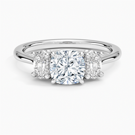 Platinum Oval-Cut Three Stone Diamond Ring (1/2 ct. tw.)