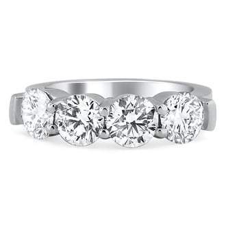 Custom Semi-Bezel and Shared Prong Wedding Ring