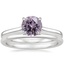 14K White Gold Provence Ring with Petite Comfort Fit Wedding Ring