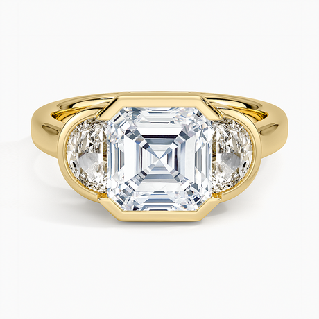 Half Moon Three Stone Bezel Diamond Ring (1/2 ct. tw.)