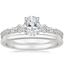 Platinum Primrose Diamond Ring with Petite Comfort Fit Wedding Ring