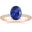 14K Rose Gold Petite Shared Prong Half Coverage Diamond Ring, smalltop view