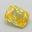 1.01 Ct. Fancy Vivid Yellow Cushion Lab Grown Diamond