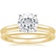 18KY Moissanite Four-Prong Petite Comfort Fit Bridal Set, smalltop view